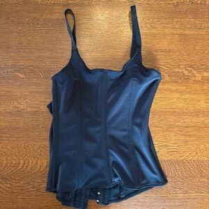 Vintage Black Satin Corset Top